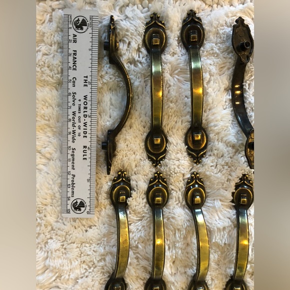 Vintage Amerock cabinet / drawer handle pulls 31 brass 735-1 Patno Amerock - Picture 12 of 15